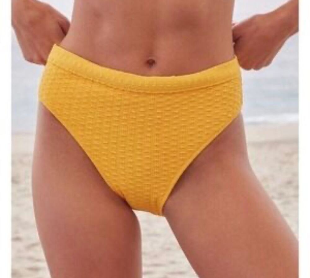 New Roxy yellow textured bikini bottoms sz M
